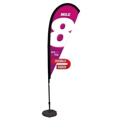 6' Premium Teardrop Sail Sign Flag, 2-Sided, Scissor Base