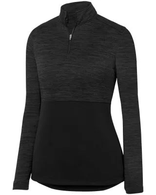 Augusta Ladies' Shadow Tonal Heather Quarter-Zip Pullover