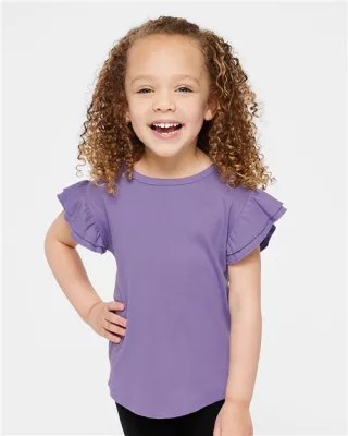 Rabbit Skins Toddler Flutter Sleeve Tee