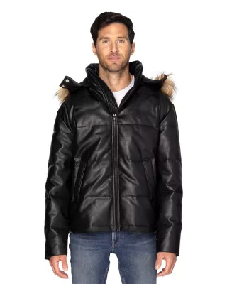 THREADFAST Unisex Vegan Leather Puffer Jacket