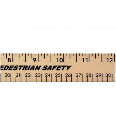 12" Clear Lacquer Wood Ruler