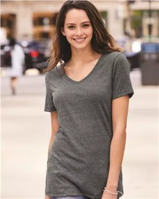 Jerzees® Women's Snow Heather Jersey V-Neck T-Shirt