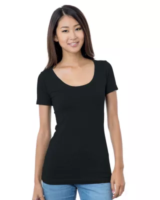 BAYSIDE Ladies' USA Made Wide Scoop Neck T-Shirt