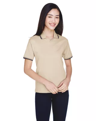Devon and Jones Ladies' Tipped Perfect Pima Interlock Polo