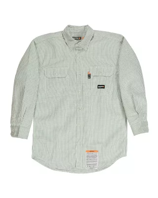Berne Apparel Men's Flame-Resistant Down Plaid Work Shirt