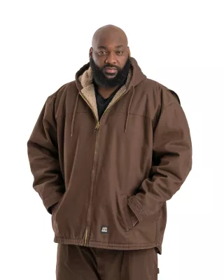 Berne Apparel Men's Heartland Washed Duck Hooded Work Coat