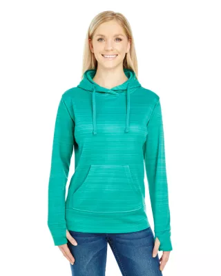 J AMERICA Ladies' Odyssey Striped Poly Fleece Lapover Hood