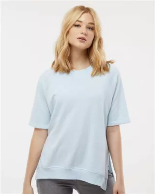 MV Sport® Women's French Terry Short Sleeve Crewneck Pullover