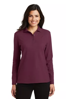 Port Authority® Women's Silk Touch™ Long Sleeve Polo.