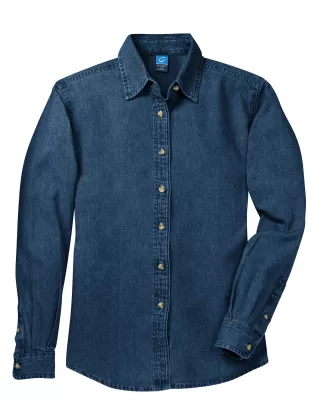 Port & Co™ Women's Long Sleeve Value Denim Shirt.