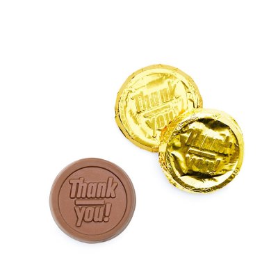 Case of 250 Thank You Belgian Milk Chocolate Coins