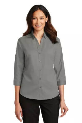 Port Authority® Women's 3/4-Sleeve SuperPro™ Twill Shirt.