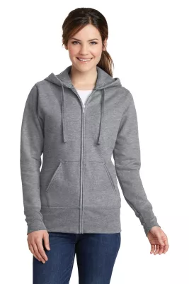 Port & Co™ Women's Core Fleece Full-Zip Hooded Sweatshirt.