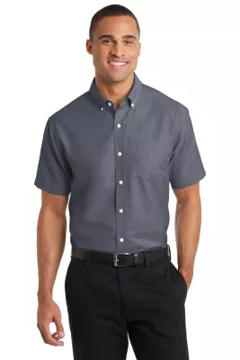 Port Authority® Short Sleeve SuperPro™ Oxford Shirt.