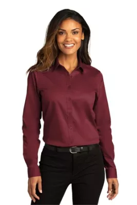 Port Authority® Women's Long Sleeve SuperPro React™Twill Shirt.