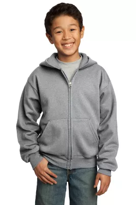 Port & Co™ Youth Core Fleece Full-Zip Hooded Sweatshirt.