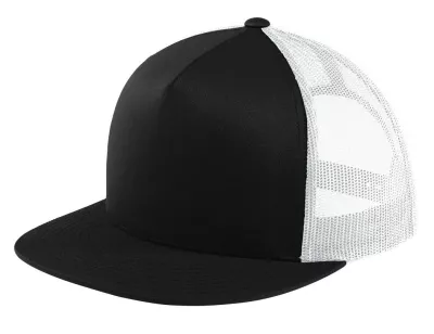 Sport-Tek® YP Classics ® 5-Panel Classic Trucker Mesh Back Cap.