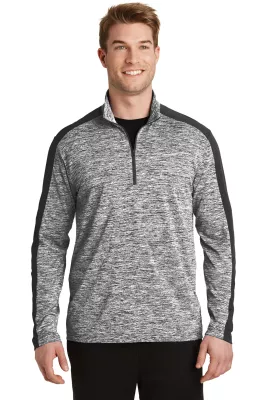 Sport-Tek® PosiCharge® Electric Heather Colorblock 1/4-Zip Pullover.