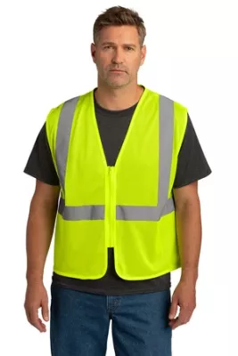CornerStone ® ANSI 107 Class 2 Economy Mesh Zippered Vest.