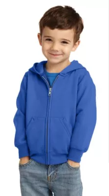 Port & Co™ Toddler Core Fleece Full-Zip Hooded Sweatshirt.