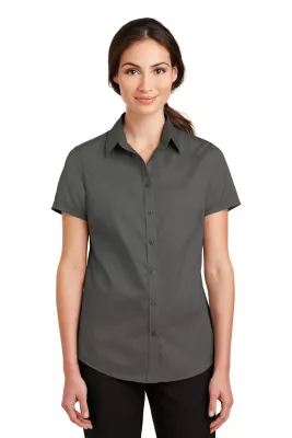 Port Authority® Women's Short Sleeve SuperPro™ Twill Shirt.