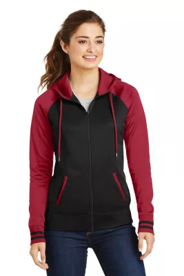Sport-Tek® Women's Sport-Wick® Varsity Fleece Full-Zip Hooded Jacket.