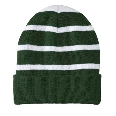 Sport-Tek® Striped Beanie with Solid Band.