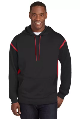 Sport-Tek® Tech Fleece Colorblock Hooded Sweatshirt.