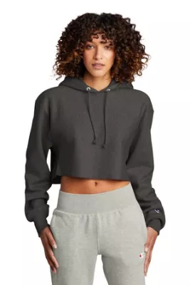 Champion ® Women's Reverse Weave ® Cropped Cut-Off Hooded Sweatshirt
