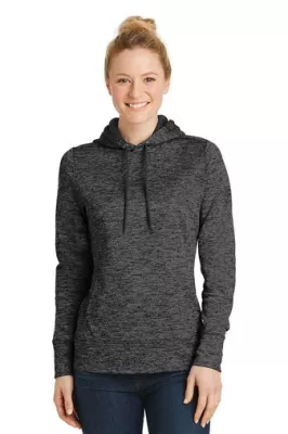 Sport-Tek® Women's PosiCharge® Electric Heather Fleece Hooded Pullover.