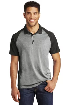 Sport-Tek ® PosiCharge ® RacerMesh ® Raglan Heather Block Polo.