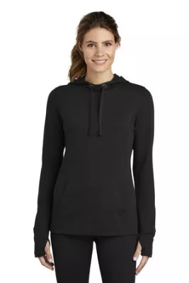 Sport-Tek ® Women's PosiCharge ® Tri-Blend Wicking Fleece Hooded Pullover.