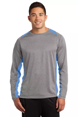 Sport-Tek® Long Sleeve Heather Colorblock Contender™ Tee.