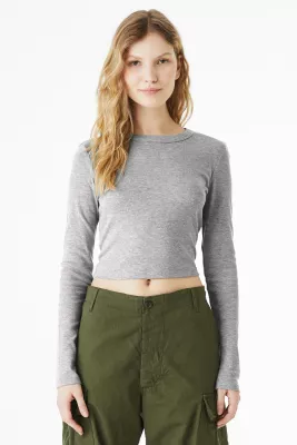 BELLA+CANVAS® Women's Micro Rib Long Sleeve Baby Tee