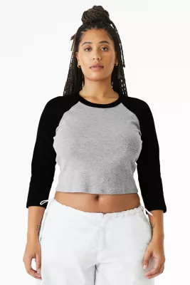 BELLA+CANVAS® Women's Micro Rib 3/4 Raglan Baby Tee