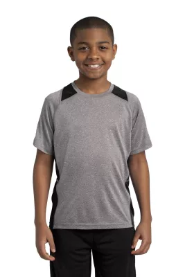 Sport-Tek® Youth Heather Colorblock Contender™ Tee.
