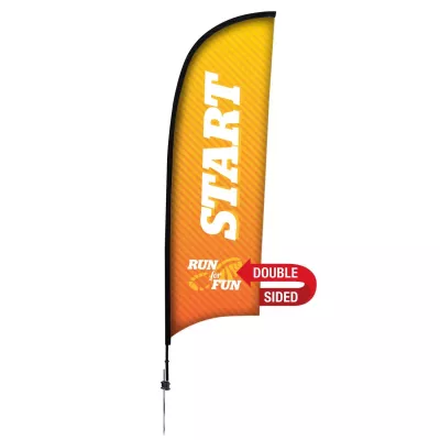 9' Premium Razor Sail Sign Flag, 2-Sided, Ground Spike