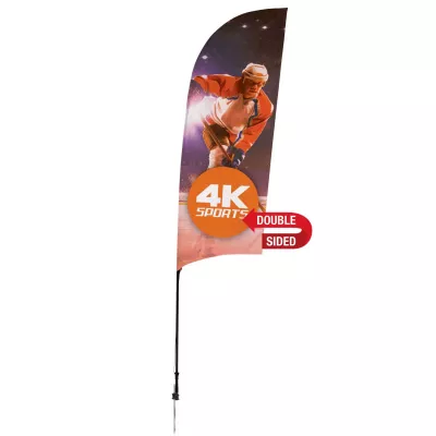 9' Streamline Razor Sail Sign Flag, 2-Sided, Ground Spike
