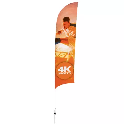 13' Streamline Razor Sail Sign Flag, 1-Sided, Ground Spike