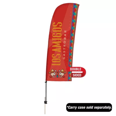 7.5' Value Blade Sail Sign Flag Kit Double-Sided Spike Base