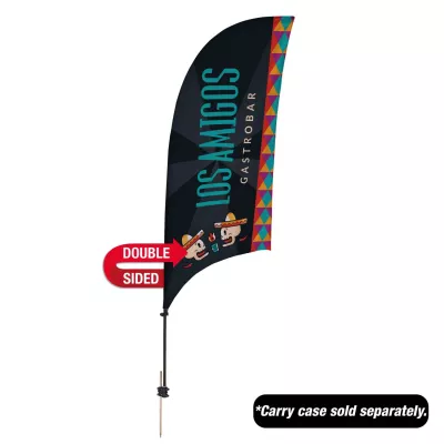 7.5' Value Razor Sail Sign Flag - 2-Sided with Ground Spike