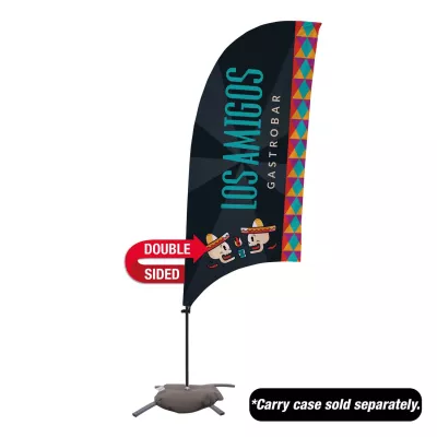 7.5' Value Razor Sail Sign Flag - 2-Sided with Cross Base
