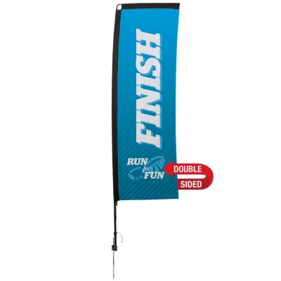 10' Premium Rectangle Sail Sign Flag, 2-Sided, Ground Spike