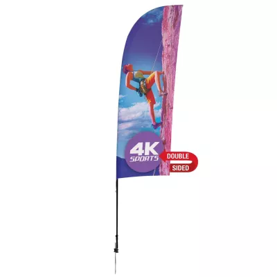9' Streamline Blade Sail Sign Flag, 2-Sided, Ground Spike