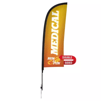 9' Premium Blade Sail Sign Flag, 2-Sided, Ground Spike