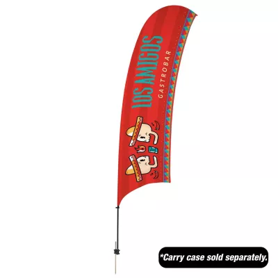 15' Value Razor Sail Sign Flag - 1-Sided with Ground Spike