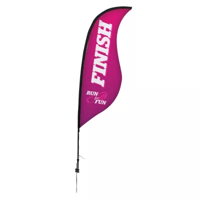 9' Premium Sabre Sail Sign Flag, 1-Sided, Ground Spike