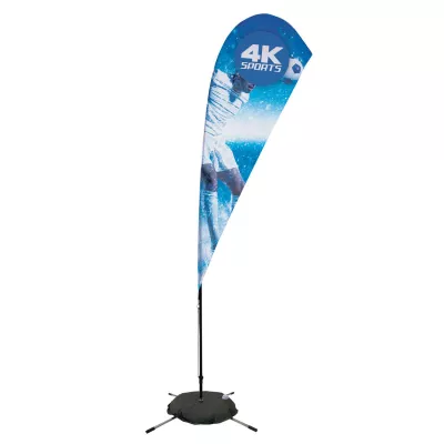 8' Streamline Teardrop Sail Sign Flag, 1-Sided with Scissor