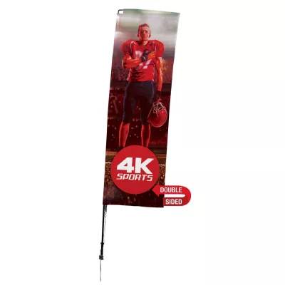 10' Streamline Rectangle Sail Sign Flag, 2-Sided, Spike