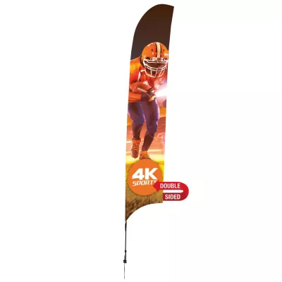 17' Streamline Razor Sail Sign Flag, 2-Sided, Ground Spike